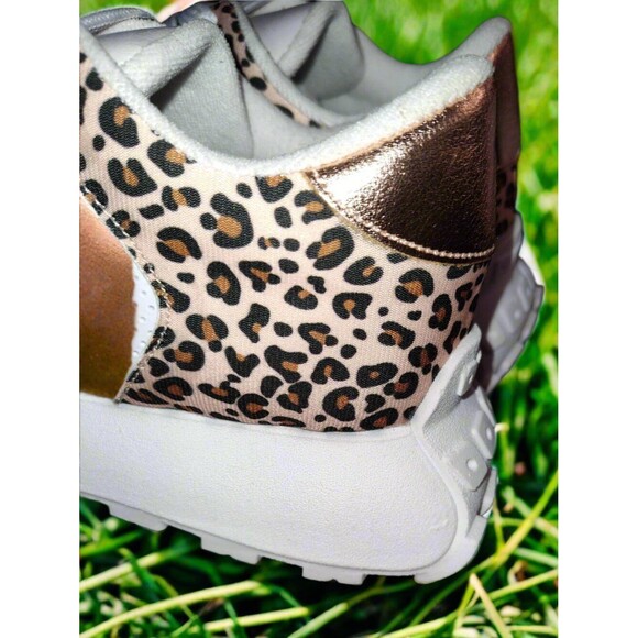 Women's Gold Star Leopard Print Sneakers - Picture 5 of 7